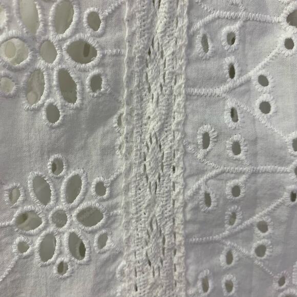 MELISSA ODABASH Dress XL Corina Full Eyelet V-Neck Wide Sleeve Cotton Cover Up - Picture 12 of 16